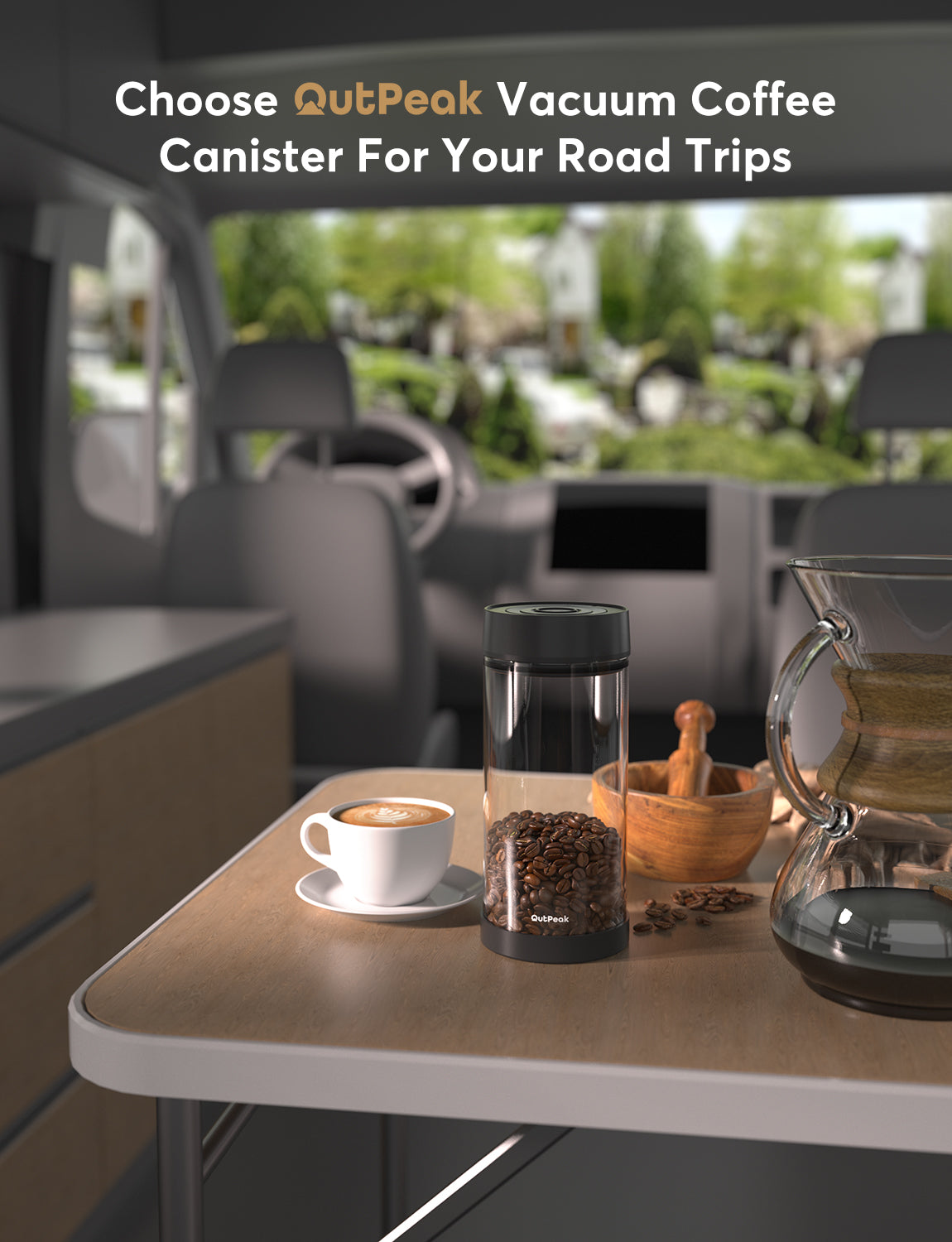 Outpeak Smart Elektrische Vakuum-Kaffeedose - Hochquarzglas