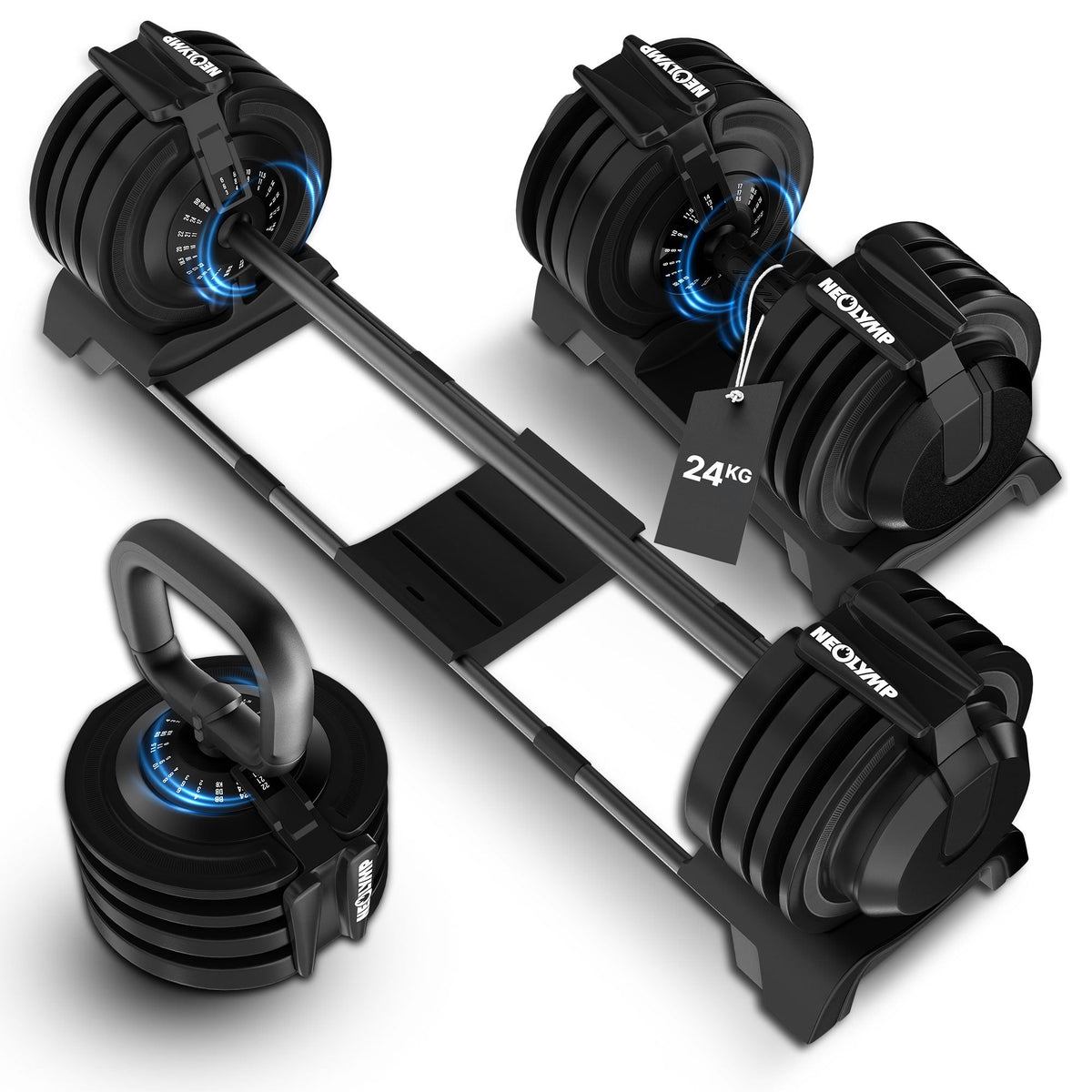 3-in-1 Hantelset zum Verstellen 24kg (B‑Ware) - - Outlet von NEOLYMP | Fitnessequipment und Sportartikel