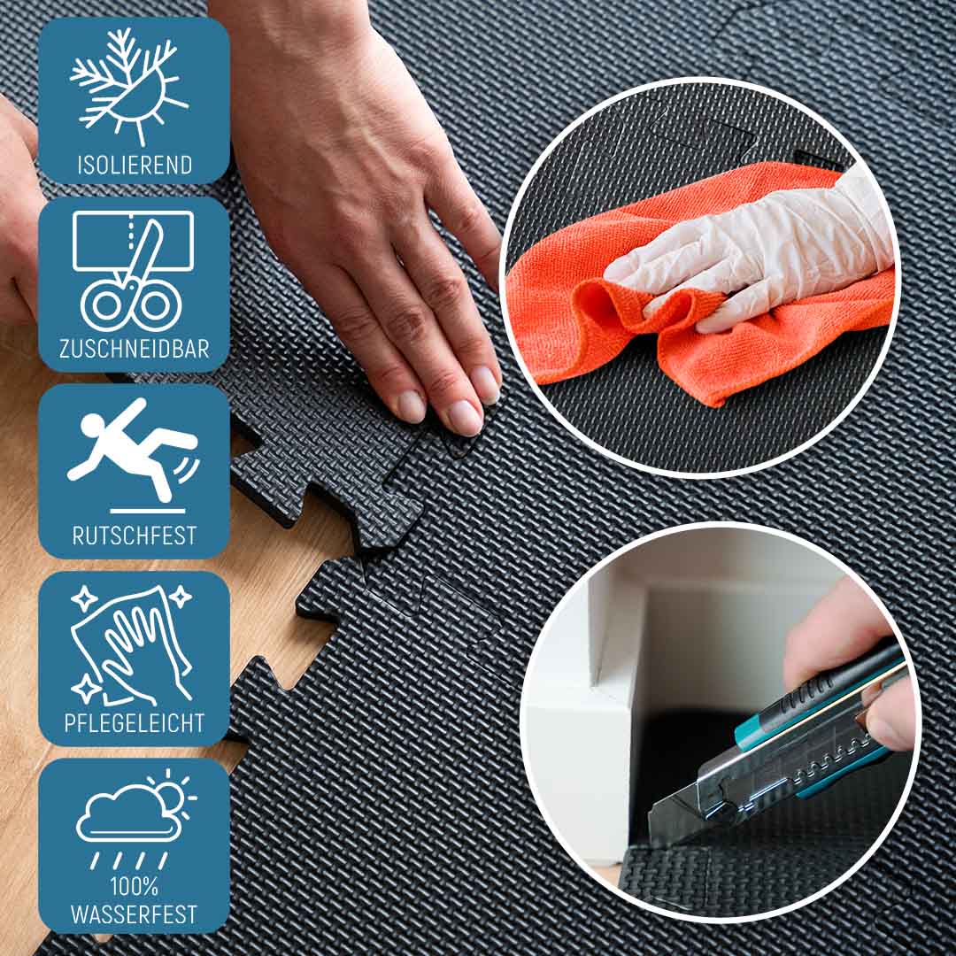 Puzzlematten aus Schaumstoff (Sportsboden, Fitnessunterlage) – Blau (B‑Ware) - - Outlet von NEOLYMP | Fitnessequipment und Sportartikel