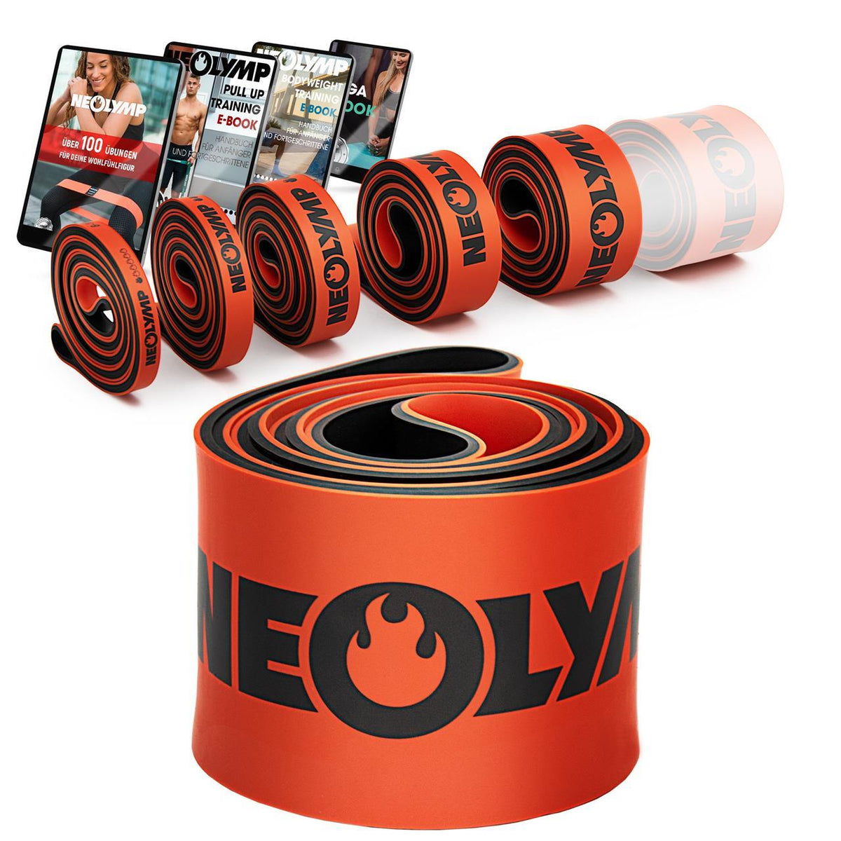 Heavy Resistance Bands, Widerstandsbänder aus Latex | B-Ware - Stufe 6 | 64–116 KG - Outlet von NEOLYMP