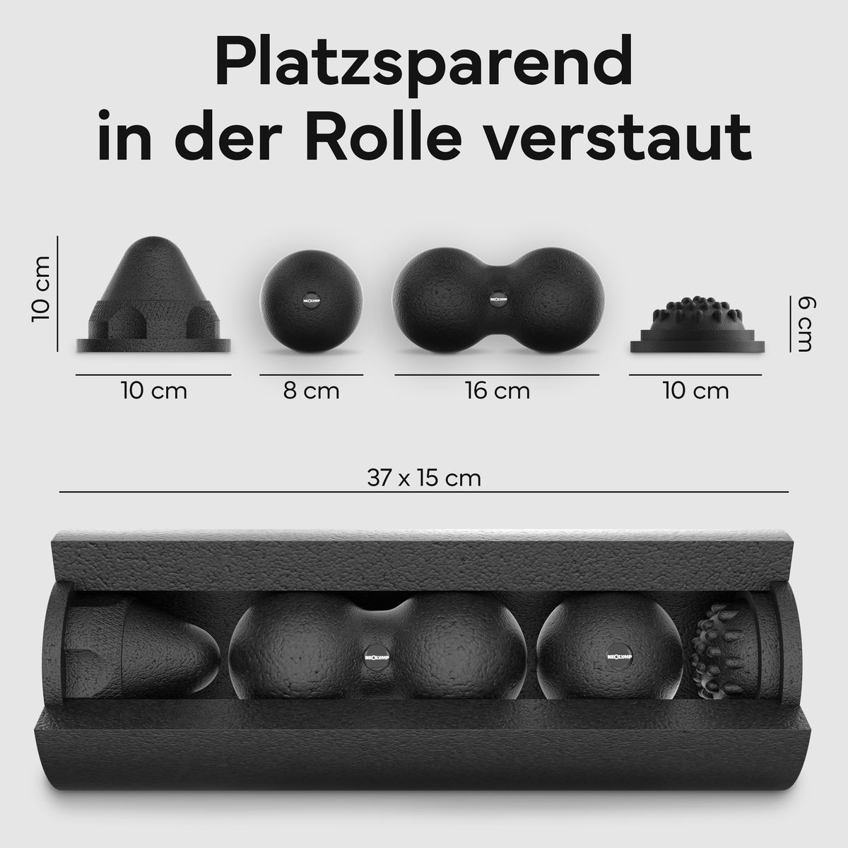 5-teiliges Faszienrollen Set | B-Ware - - Outlet von NEOLYMP | Fitnessequipment und Sportartikel