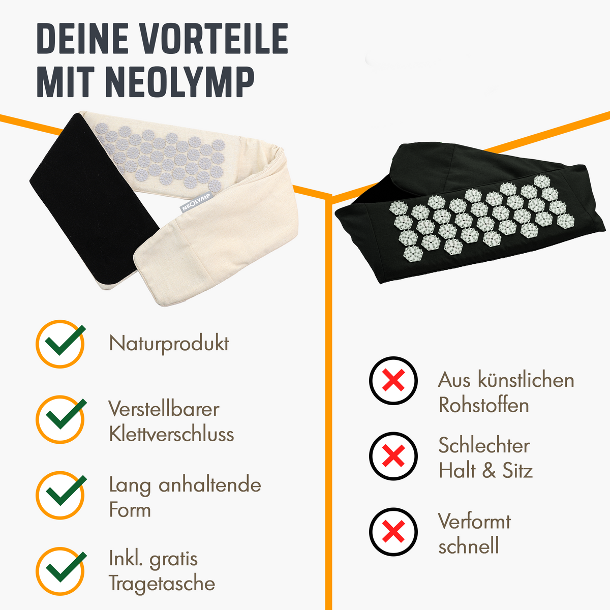 Akupressur Lendengürtel – Beige-Grau (B‑Ware) - - Outlet von NEOLYMP | Fitnessequipment und Sportartikel