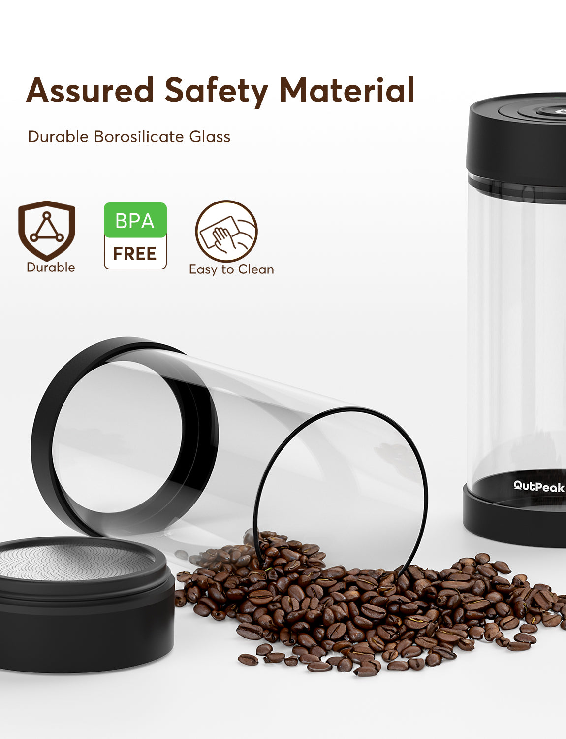 Outpeak Smart Elektrische Vakuum-Kaffeedose - Hochquarzglas