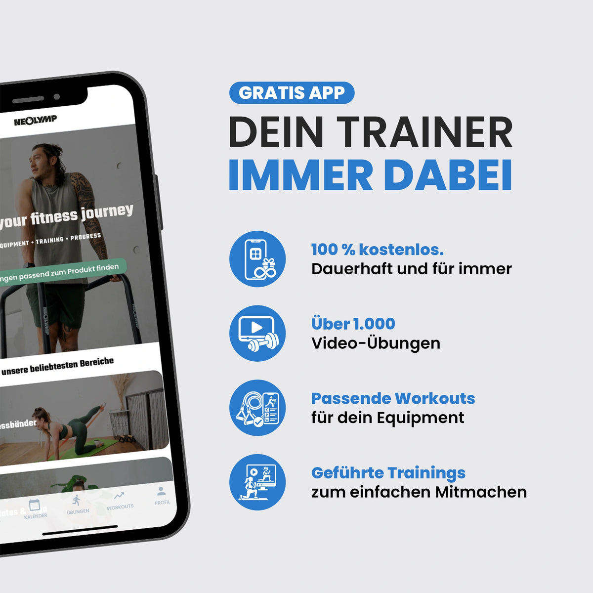 Allround-Set – Fitnessbänder aus Stoff mit Zubehör & 1000+ Übungen - - Fitnessbänder von NEOLYMP | Fitnessequipment und Sportartikel