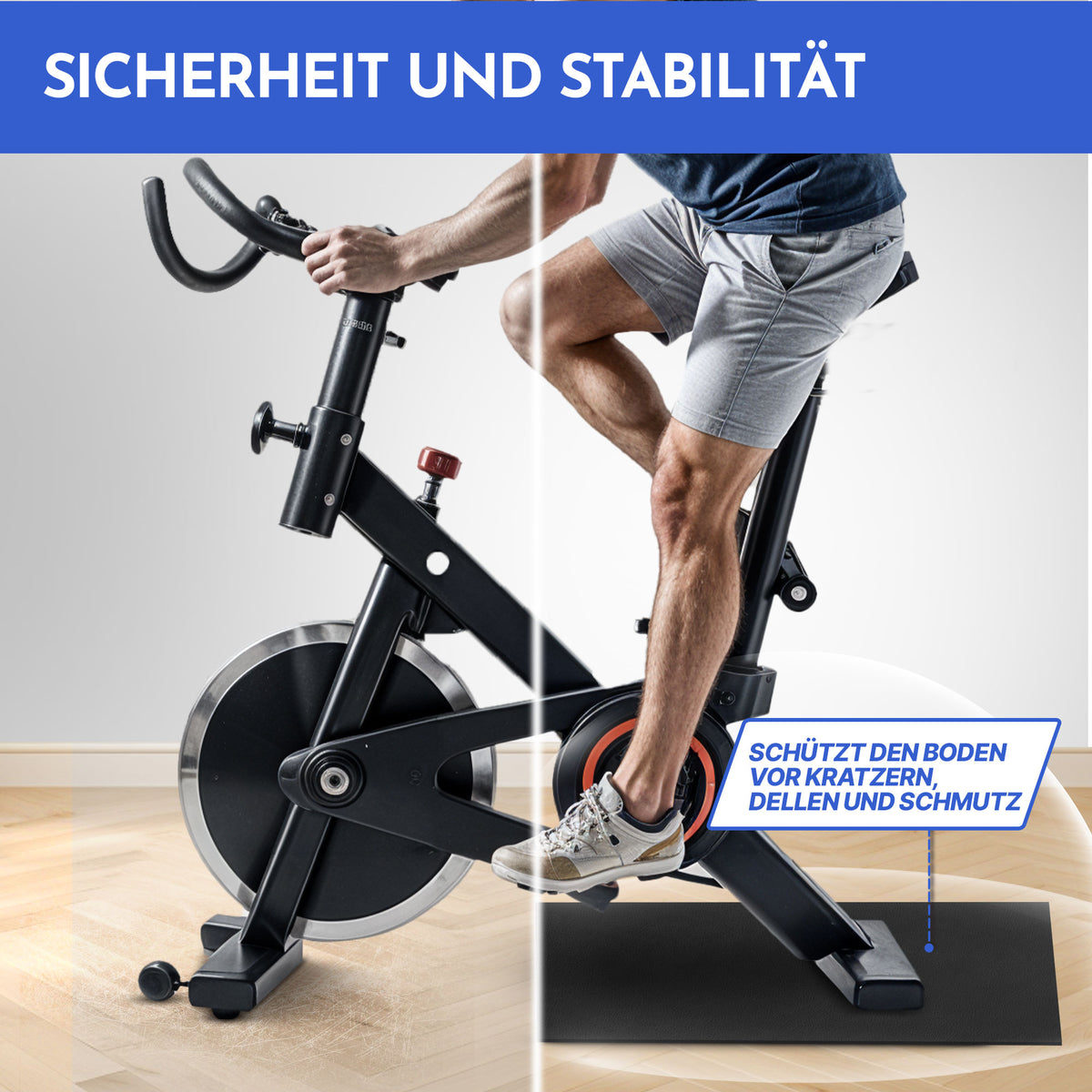 Bodenschutzmatte für Fitnessgeräte und Laufband – 120 x 60 cm / 8mm (B‑Ware) - - Outlet von NEOLYMP | Fitnessequipment und Sportartikel