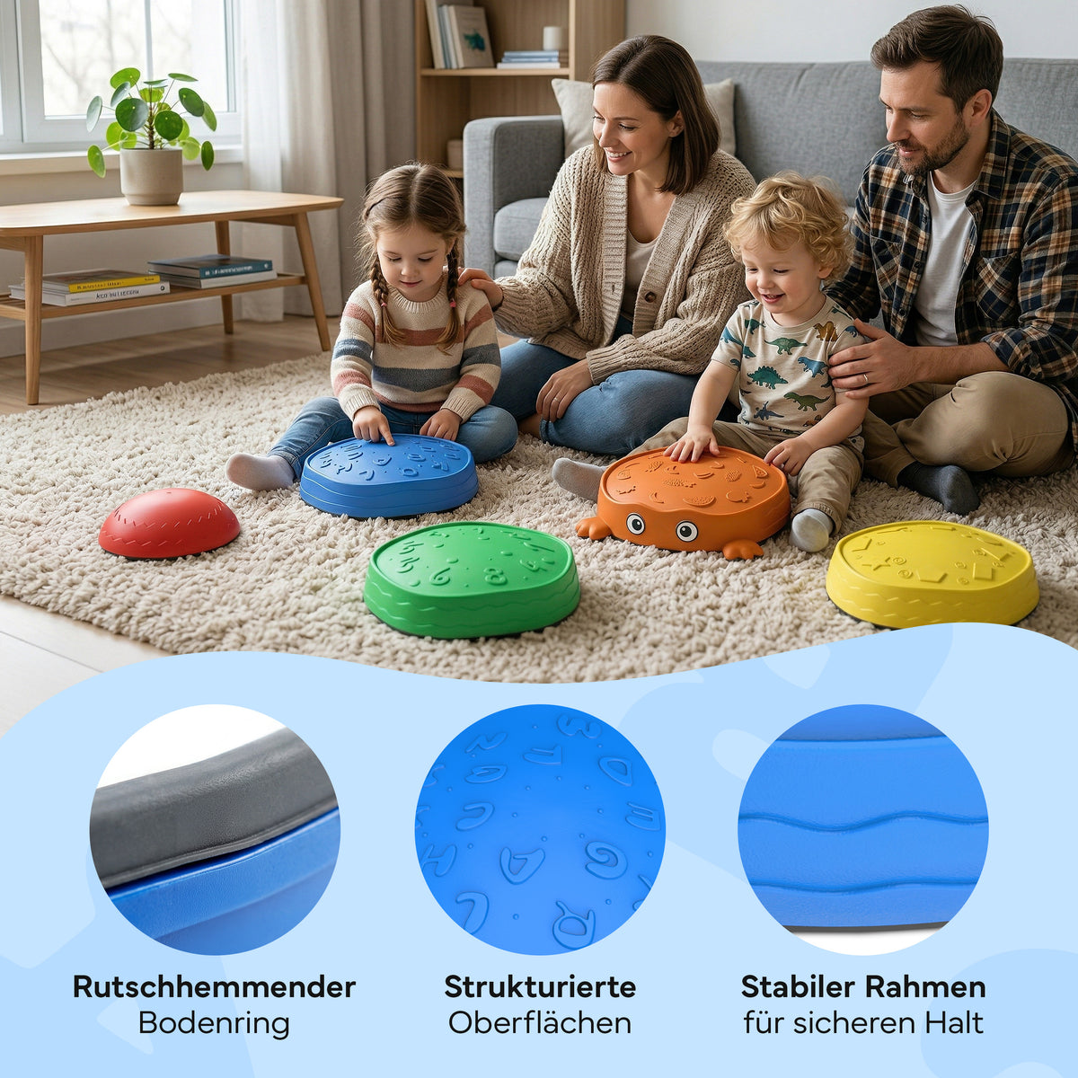 Balanciersteine für Kinder, 5er-Set stapelbar - - von NEOLYMP | Fitnessequipment und Sportartikel