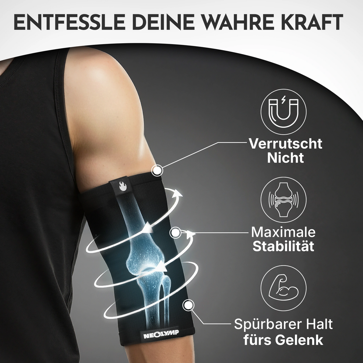 Ellenbogen-Bandagen - 2er Set, Größe S - XL – Größe: L (31-36 cm) | B-Ware - - Outlet von NEOLYMP | Fitnessequipment und Sportartikel
