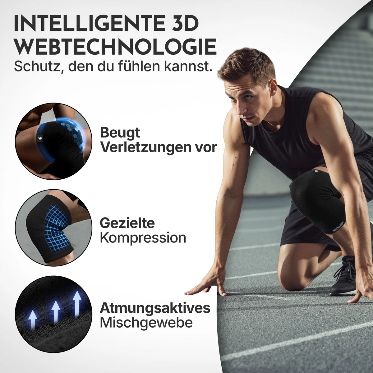 Kniebandagen - 2er Set, Größe S - XL – Größe: L (36-40 cm) | B-Ware - - Outlet von NEOLYMP | Fitnessequipment und Sportartikel