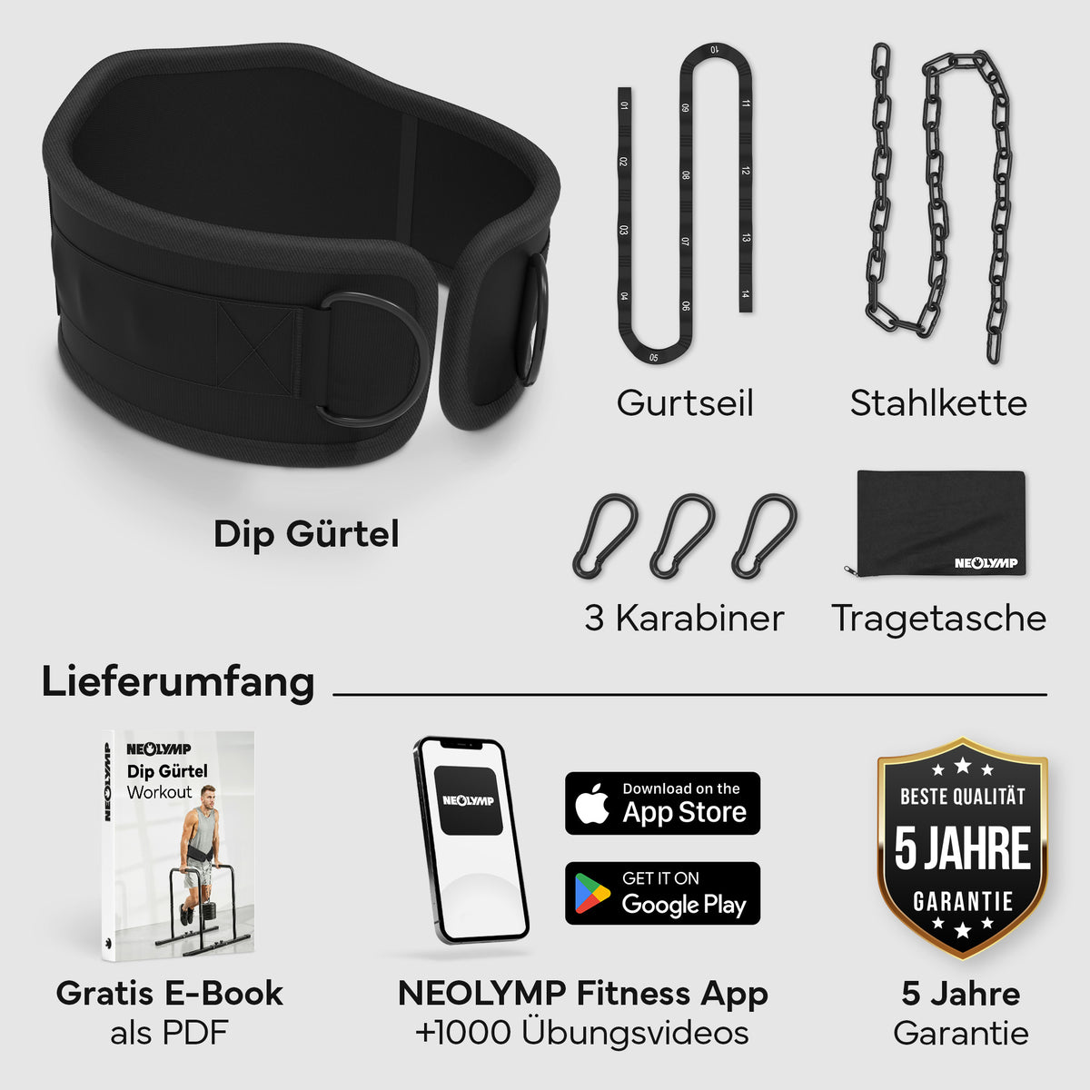 Dip-Gürtel Set für Calisthenics | B-Ware - - Outlet von NEOLYMP | Fitnessequipment und Sportartikel
