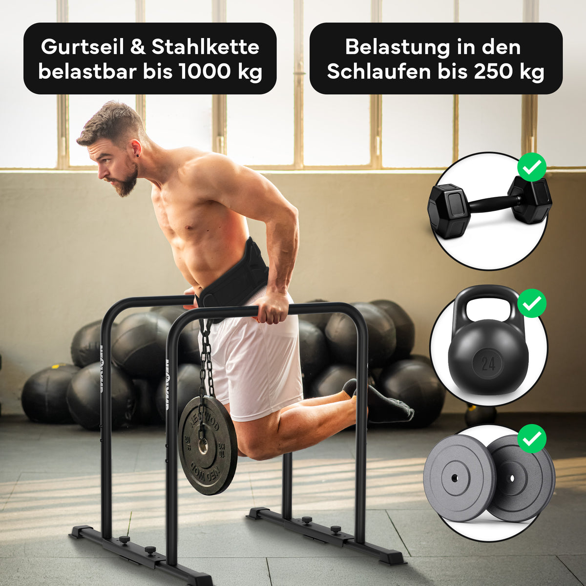 Dip-Gürtel Set für Calisthenics | B-Ware - - Outlet von NEOLYMP | Fitnessequipment und Sportartikel