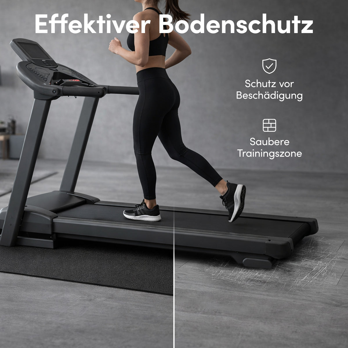Laufbandmatte - Bodenschutz für Fitnessgeräte und Laufbänder XXL - Schwarz - Sportmatte von NEOLYMP | Fitnessequipment und Sportartikel
