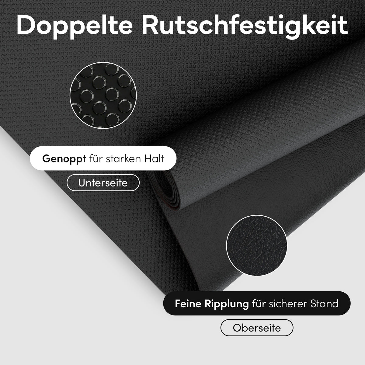 Laufbandmatte - Bodenschutz für Fitnessgeräte und Laufbänder XXL - Schwarz - Sportmatte von NEOLYMP | Fitnessequipment und Sportartikel