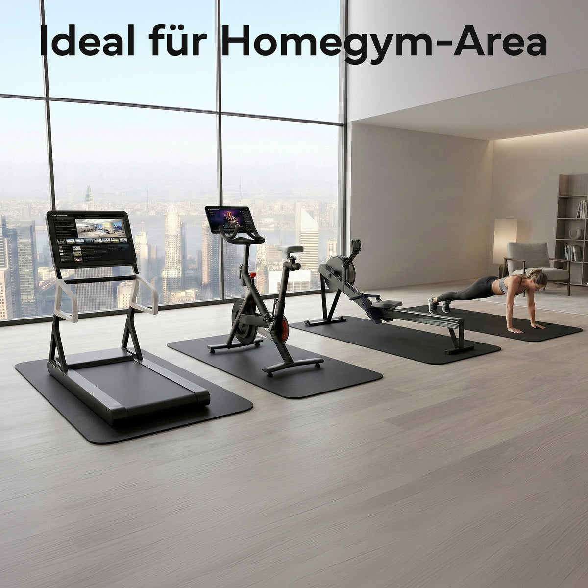 Laufbandmatte - Bodenschutz für Fitnessgeräte und Laufbänder XXL - Schwarz - Sportmatte von NEOLYMP | Fitnessequipment und Sportartikel