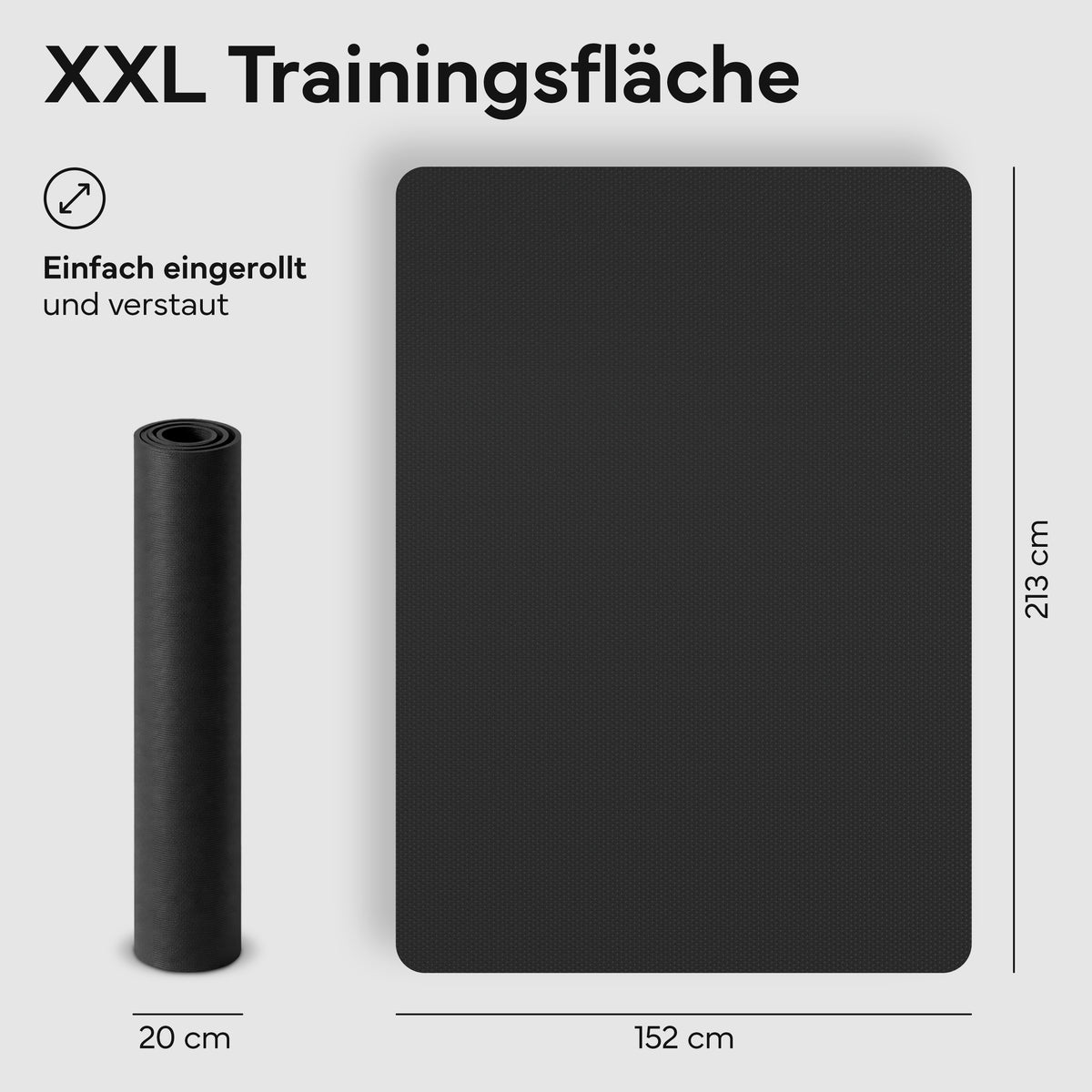 Laufbandmatte - Bodenschutz für Fitnessgeräte und Laufbänder XXL - Schwarz - Sportmatte von NEOLYMP | Fitnessequipment und Sportartikel
