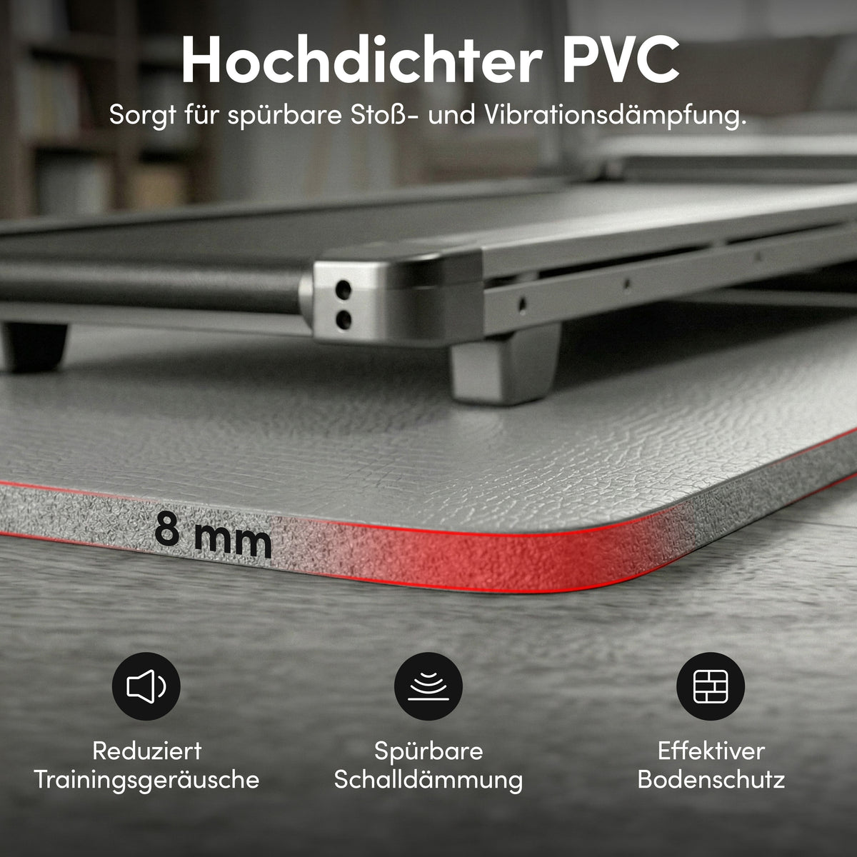 Laufbandmatte - Bodenschutz für Fitnessgeräte und Laufbänder XXL - Grau - Sportmatte von NEOLYMP | Fitnessequipment und Sportartikel