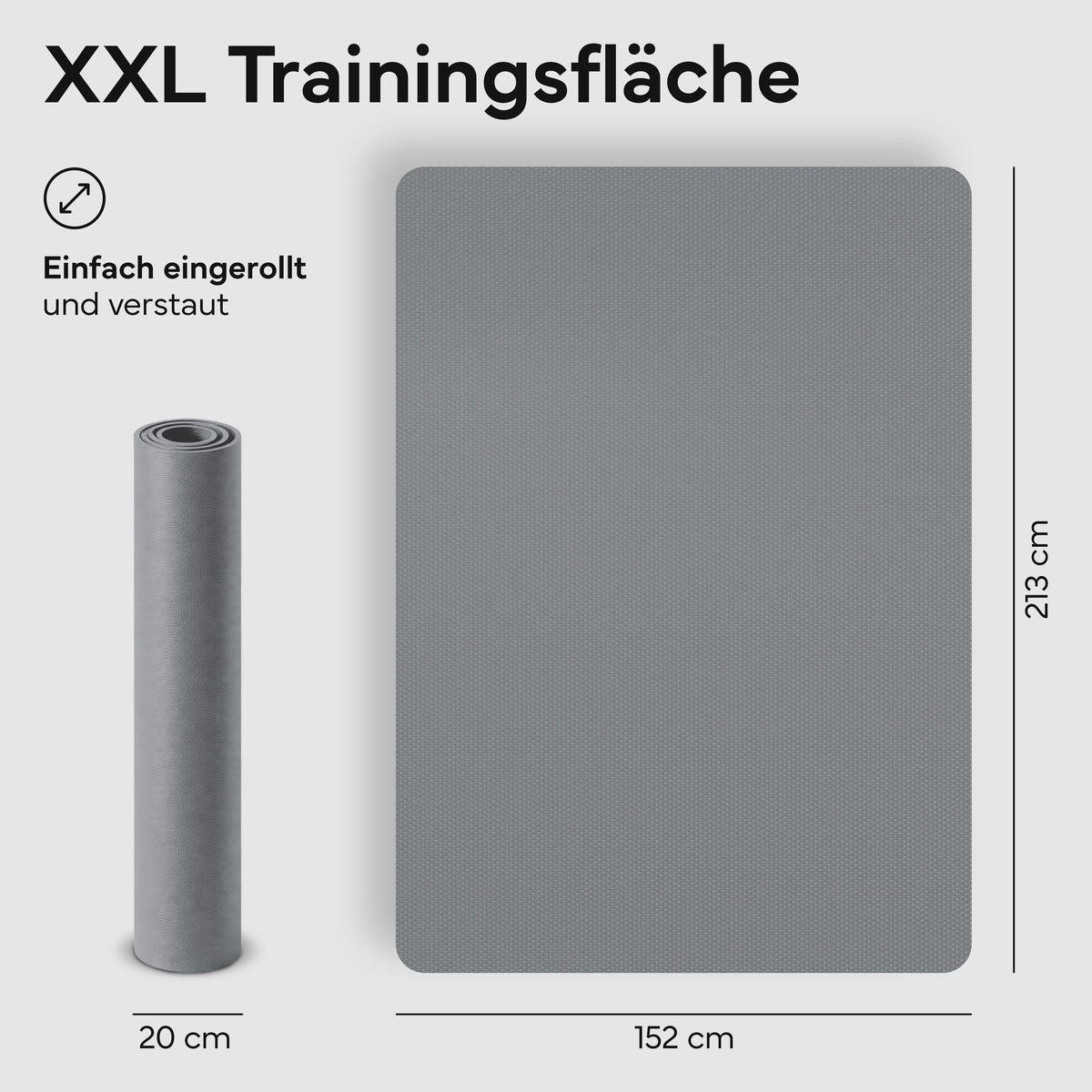 Laufbandmatte - Bodenschutz für Fitnessgeräte und Laufbänder XXL - Grau - Sportmatte von NEOLYMP | Fitnessequipment und Sportartikel