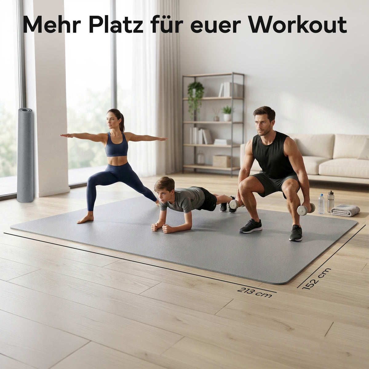 Laufbandmatte - Bodenschutz für Fitnessgeräte und Laufbänder XXL - Grau - Sportmatte von NEOLYMP | Fitnessequipment und Sportartikel
