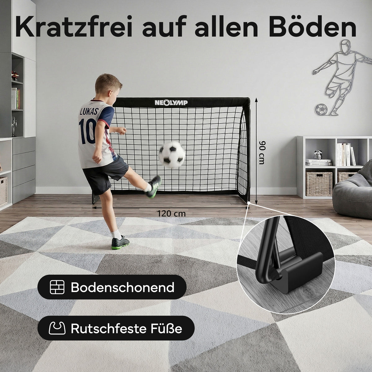 Fußballtore 2er Set in schwarz - mit Fiberglass, für Indoor & Outdoor - - Fußball-Equipment von NEOLYMP | Fitnessequipment und Sportartikel
