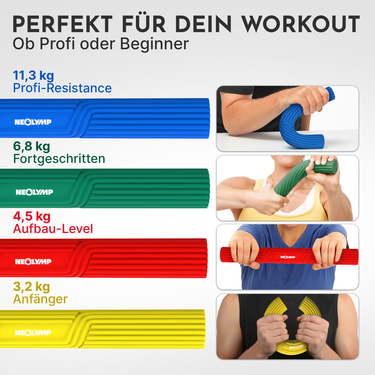 Flexbar Trainingsstab Handkraft-Trainer - - Sportgerät von NEOLYMP | Fitnessequipment und Sportartikel