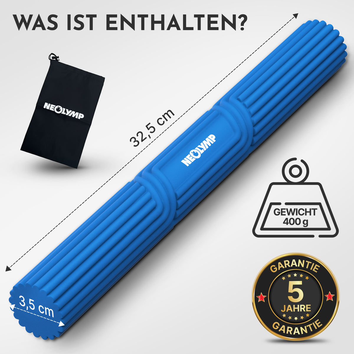 Flexbar Trainingsstab Handkraft-Trainer - 11.3 kg (blau) - Sportgerät von NEOLYMP | Fitnessequipment und Sportartikel