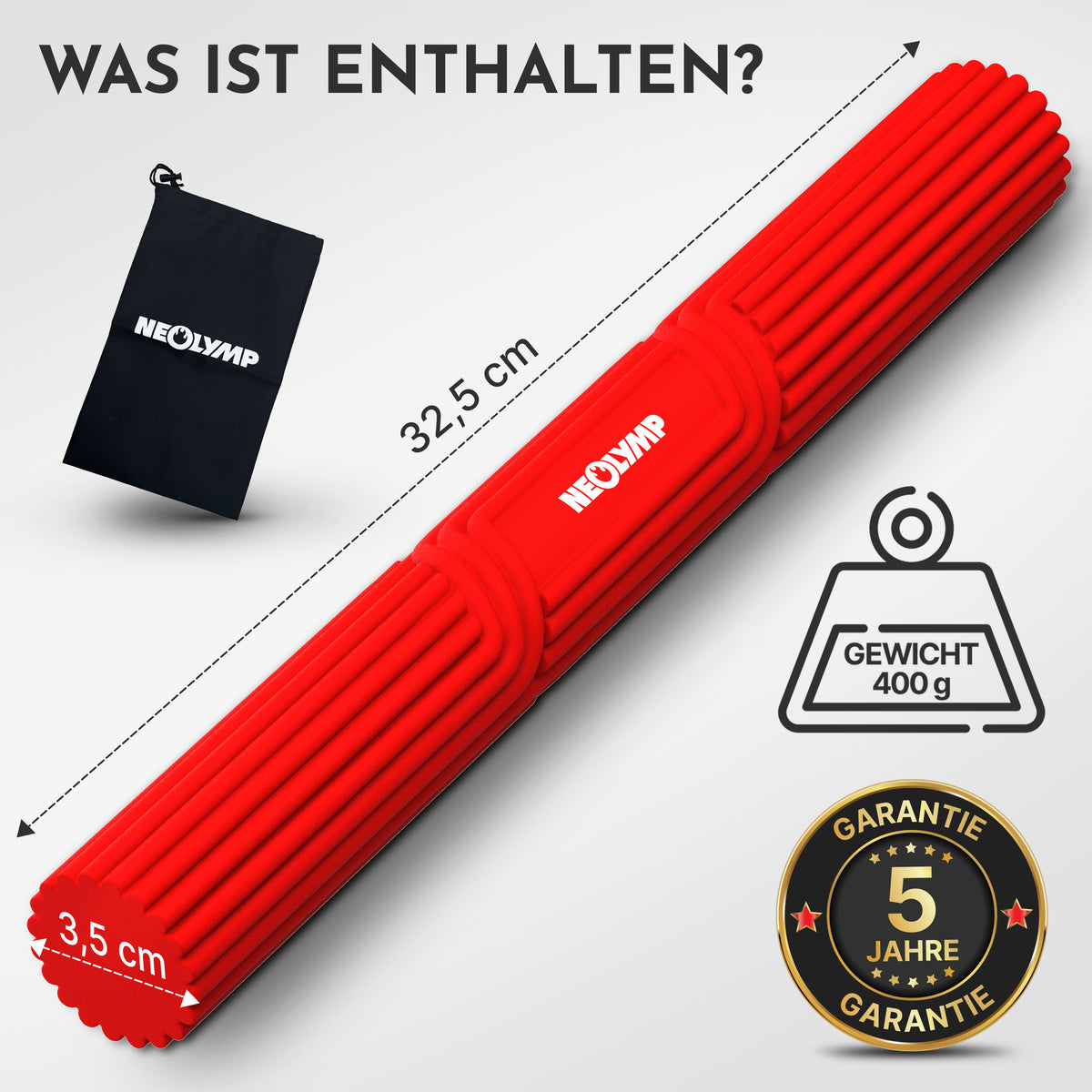 Flexbar Trainingsstab Handkraft-Trainer - 4.5 kg (rot) - Sportgerät von NEOLYMP | Fitnessequipment und Sportartikel