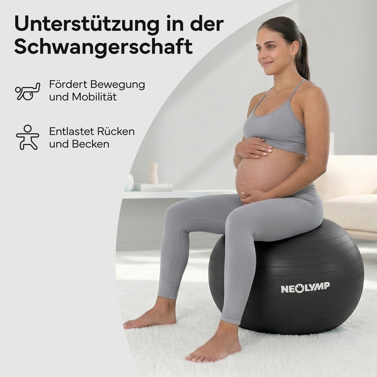 Gymnastikball - für aktives Sitzen, Recovery und Physio – Schwarz / S (150 cm) | B-Ware - - Outlet von NEOLYMP | Fitnessequipment und Sportartikel