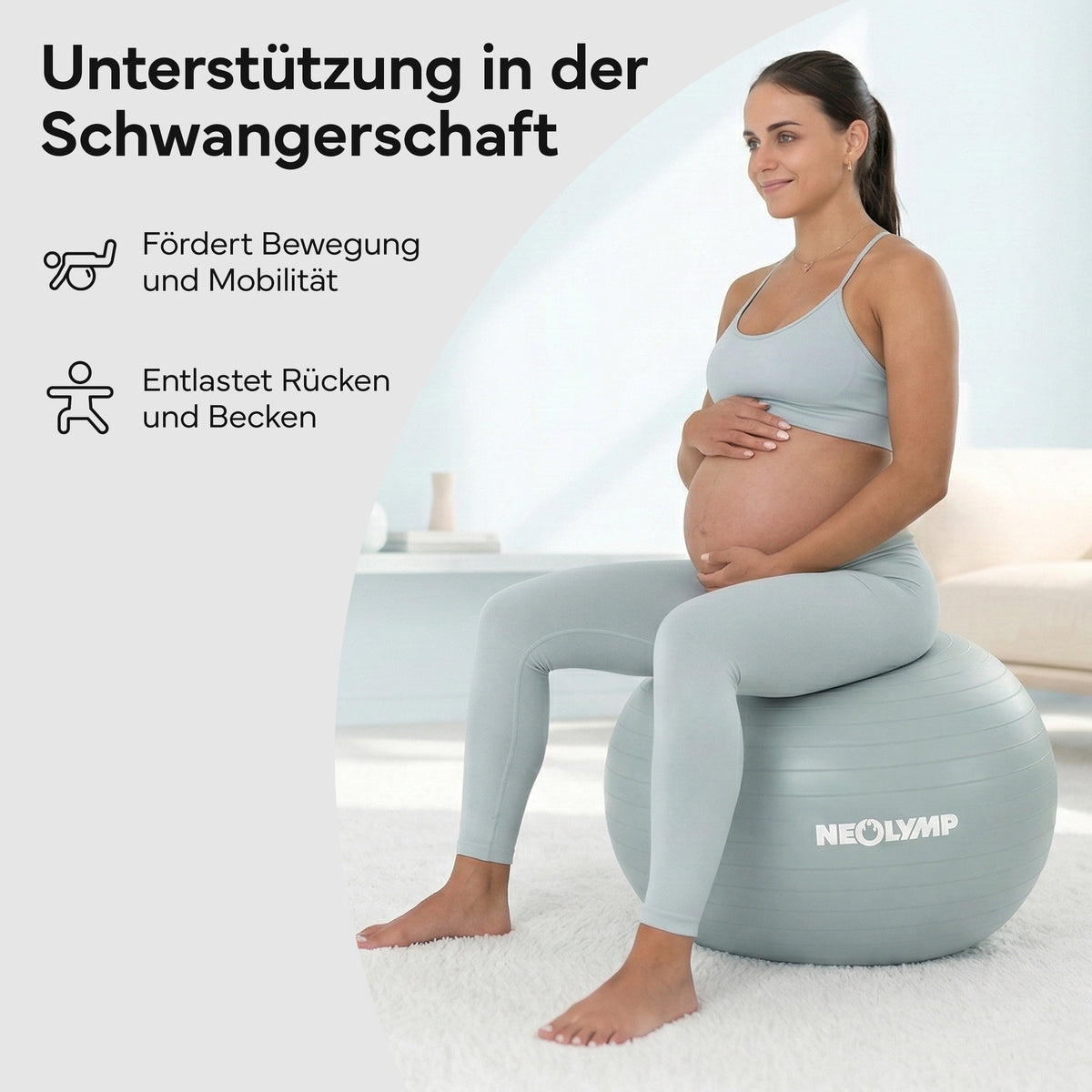 Gymnastikball - für aktives Sitzen, Recovery und Physio - Sky Blue - Sportgerät von NEOLYMP | Fitnessequipment und Sportartikel