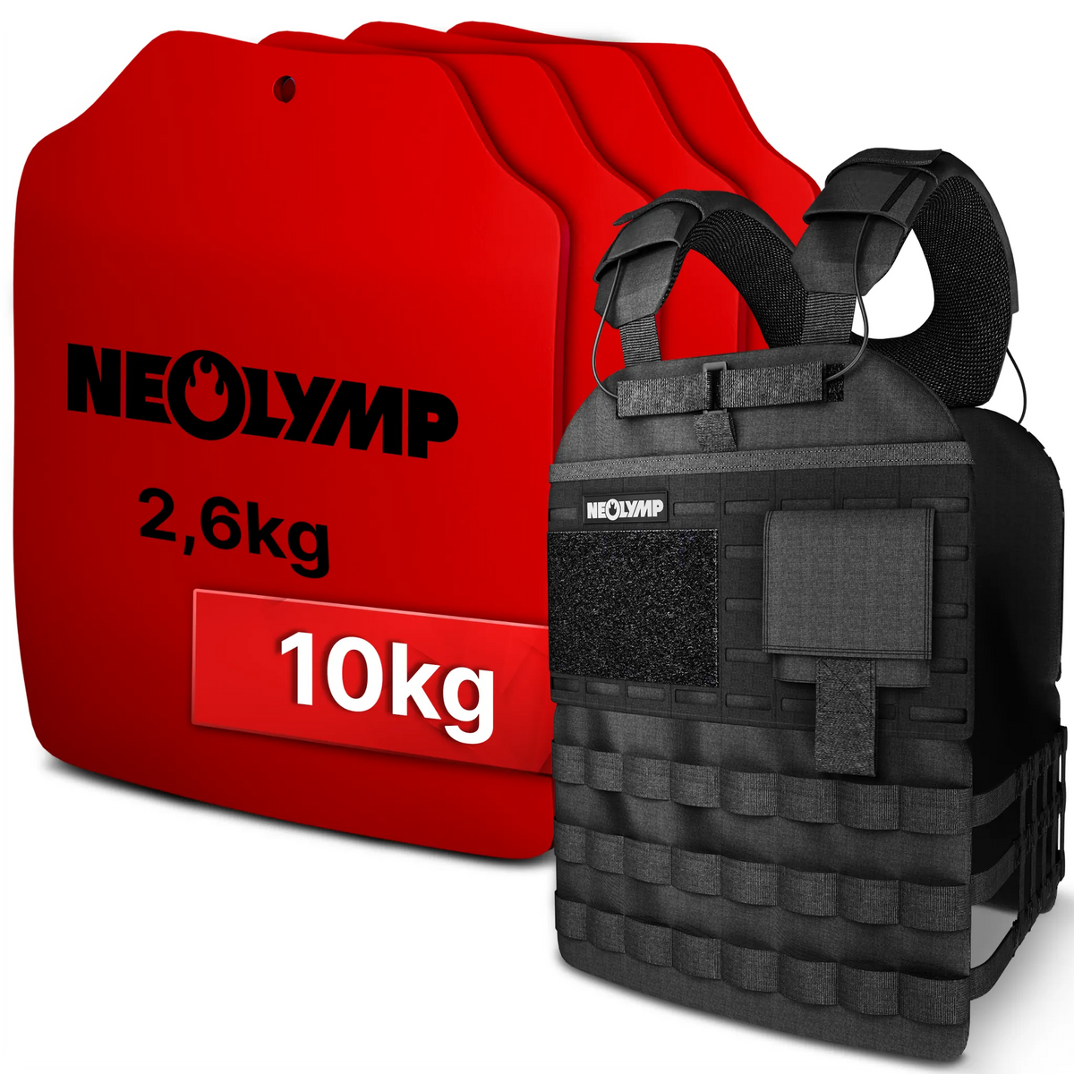 Gewichtsweste mit Zusatzgewicht - Weighted Vest für Calisthenics & HIIT - Gewichtsweste 10 kg Set - Gewichtswesten & -manschetten von NEOLYMP | Fitnessequipment und Sportartikel