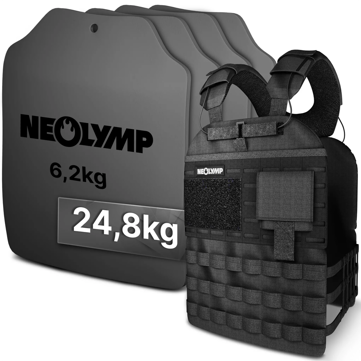 Gewichtsweste mit Zusatzgewicht - Weighted Vest für Calisthenics & HIIT - Gewichtsweste 25 kg Set - Gewichtswesten & -manschetten von NEOLYMP | Fitnessequipment und Sportartikel