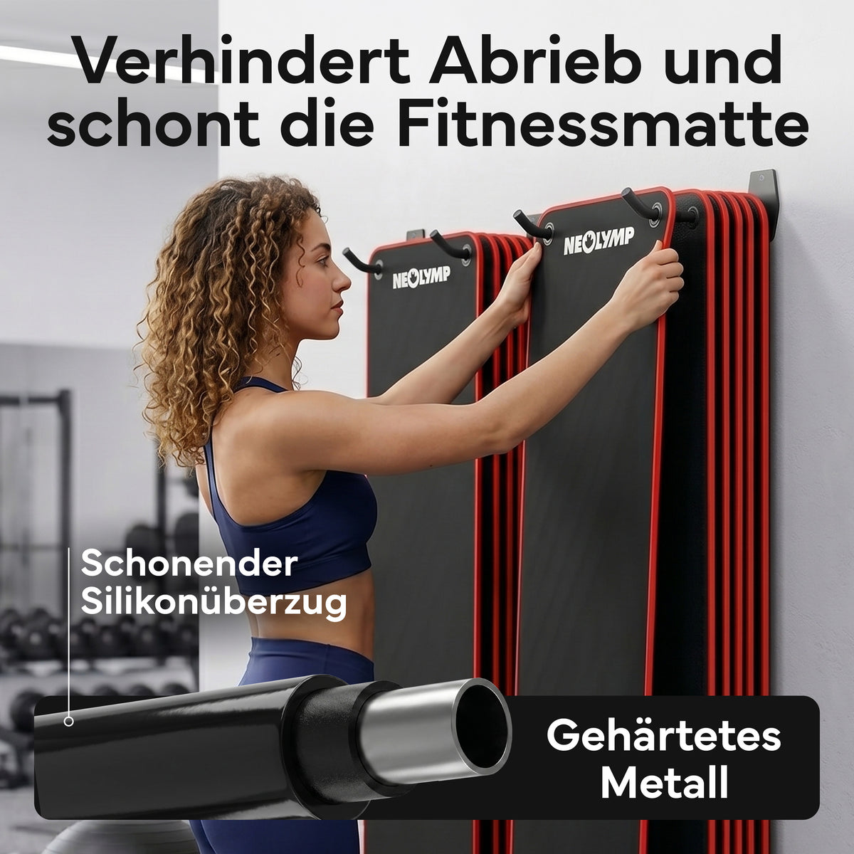 Wandhalterung 2er-Set - für Fitnessmatten mit Ösen | B-Ware - - Outlet von NEOLYMP | Fitnessequipment und Sportartikel