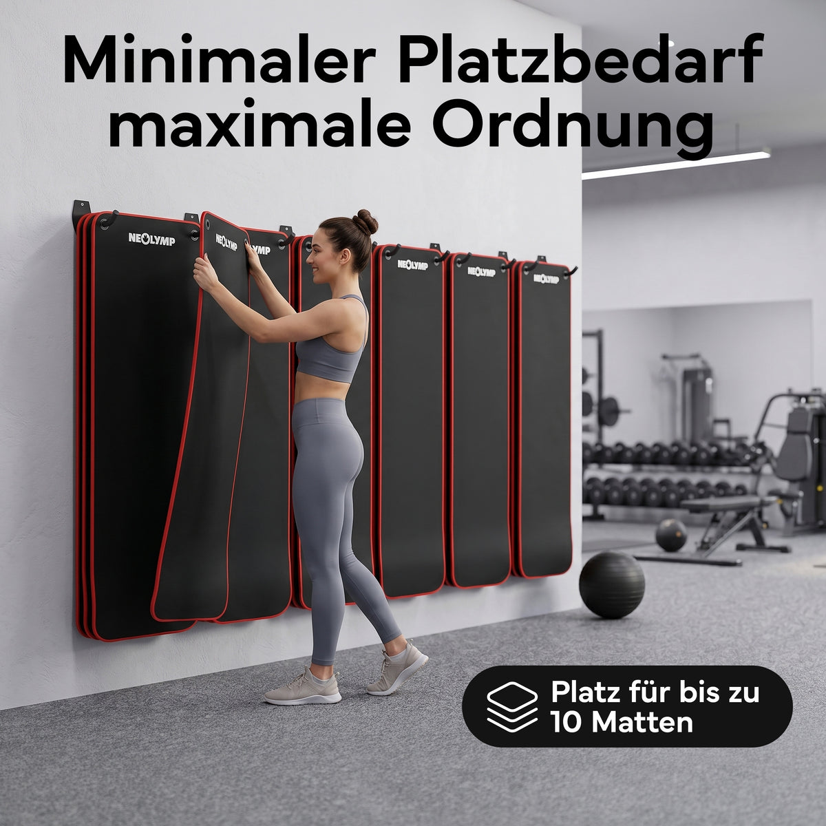 Wandhalterung 2er-Set - für Fitnessmatten mit Ösen | B-Ware - - Outlet von NEOLYMP | Fitnessequipment und Sportartikel