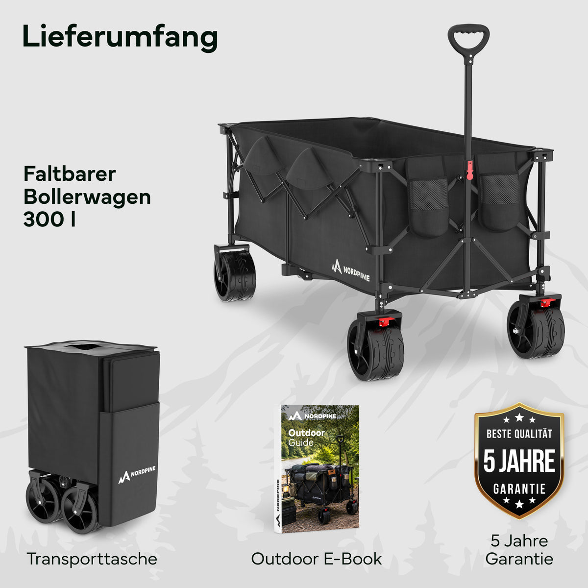 Bollerwagen faltbar - 200L / 300L - 300 Liter - Outdoor-Equipment von NORDPINE | Outdoor-Equipment, Wandern, Camping