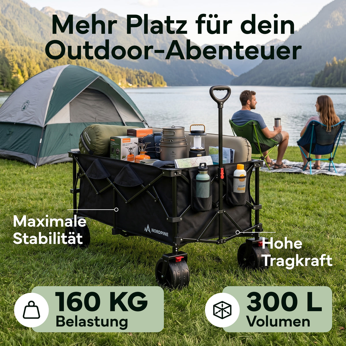 Bollerwagen faltbar - 200L / 300L - 300 Liter - Outdoor-Equipment von NORDPINE | Outdoor-Equipment, Wandern, Camping