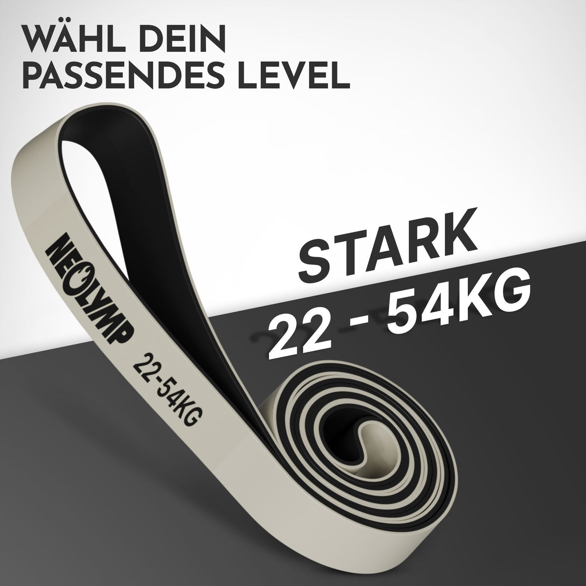 Heavy Resistance Bands aus Latex grau – Stärke: stark (22-54 kg) | B‑Ware - - Outlet von NEOLYMP | Fitnessequipment und Sportartikel