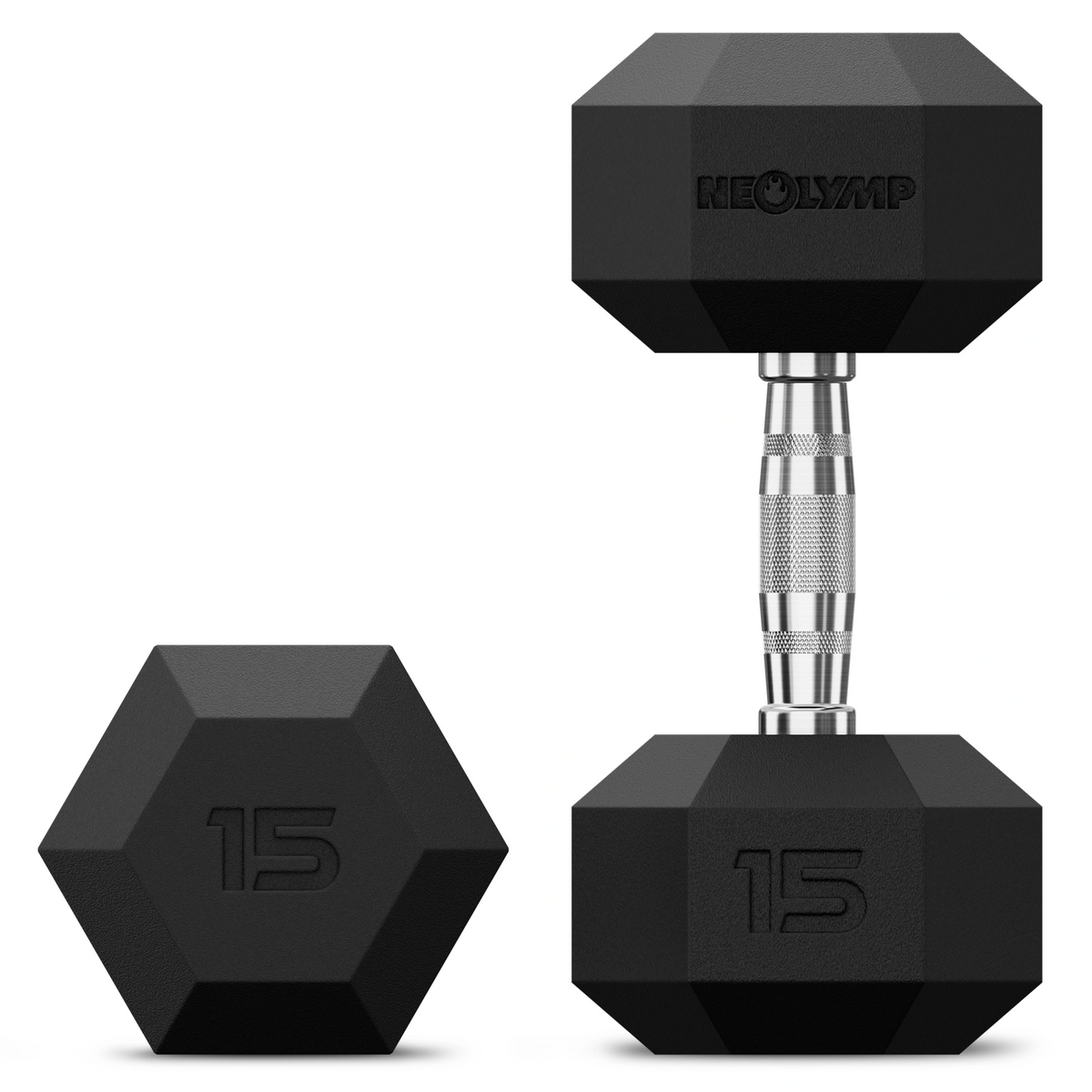 Hexagon Hanteln mit TPU-Ummantelung, 2er Sets 1 bis 50 kg - 2 x 15 kg - Hantel von NEOLYMP | Fitnessequipment und Sportartikel