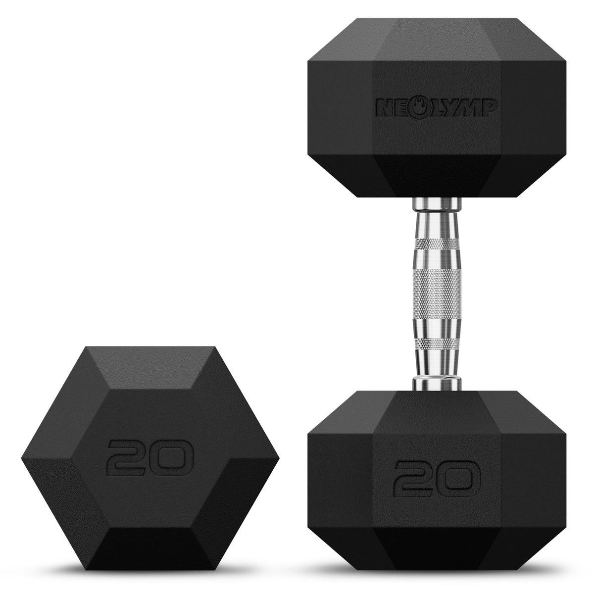 Hexagon Hanteln mit TPU-Ummantelung, 2er Sets 1 bis 50 kg - 2 x 20 kg - Hantel von NEOLYMP | Fitnessequipment und Sportartikel