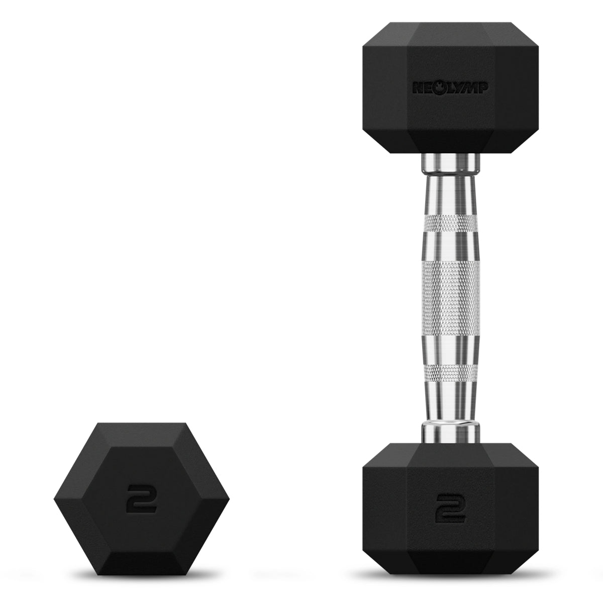 Hexagon Hanteln mit TPU-Ummantelung, 2er Sets 1 bis 50 kg - 2 x 2 kg - Hantel von NEOLYMP | Fitnessequipment und Sportartikel