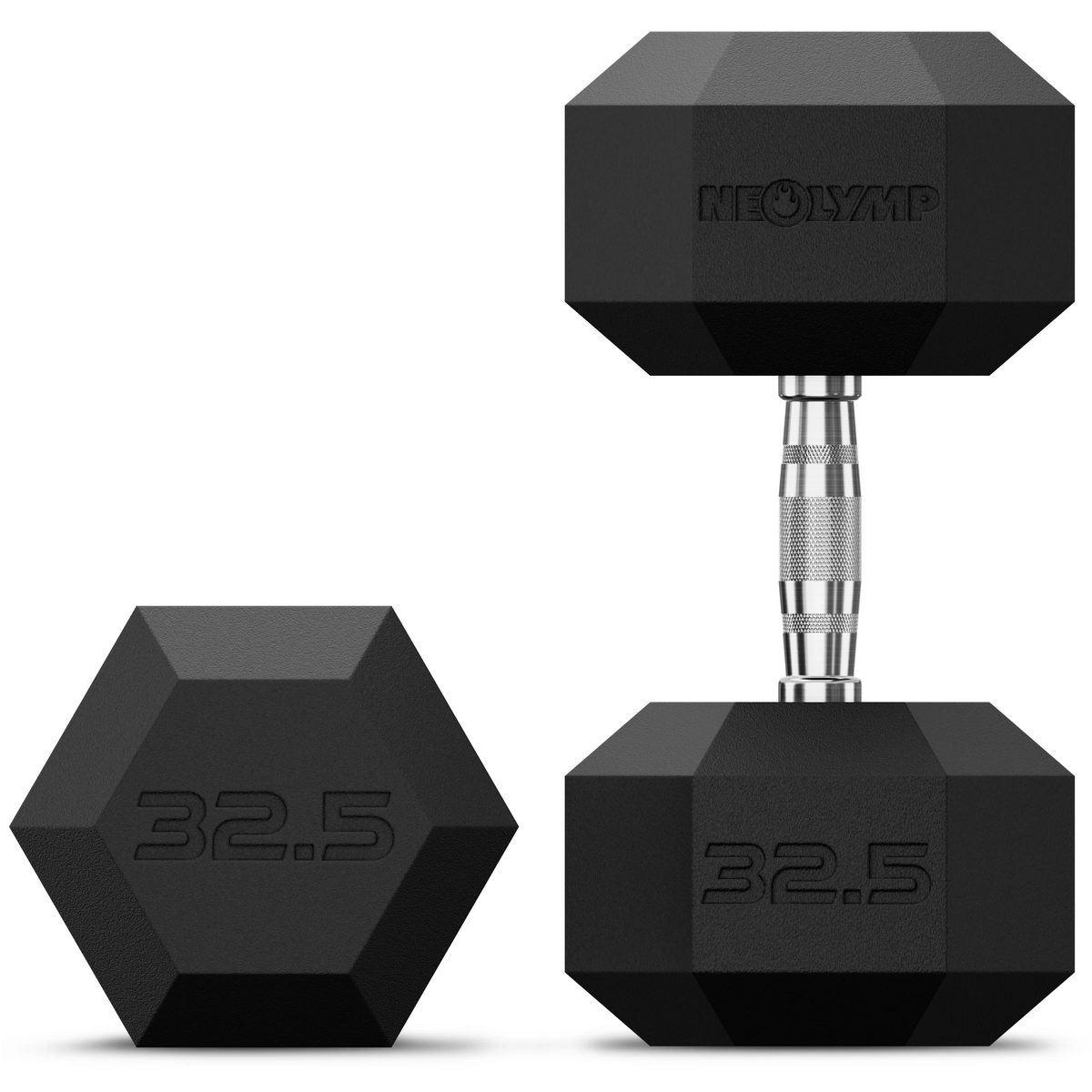 Hexagon Hanteln mit TPU-Ummantelung, 2er Sets 1 bis 50 kg - 2 x 32.5 kg - Hantel von NEOLYMP | Fitnessequipment und Sportartikel