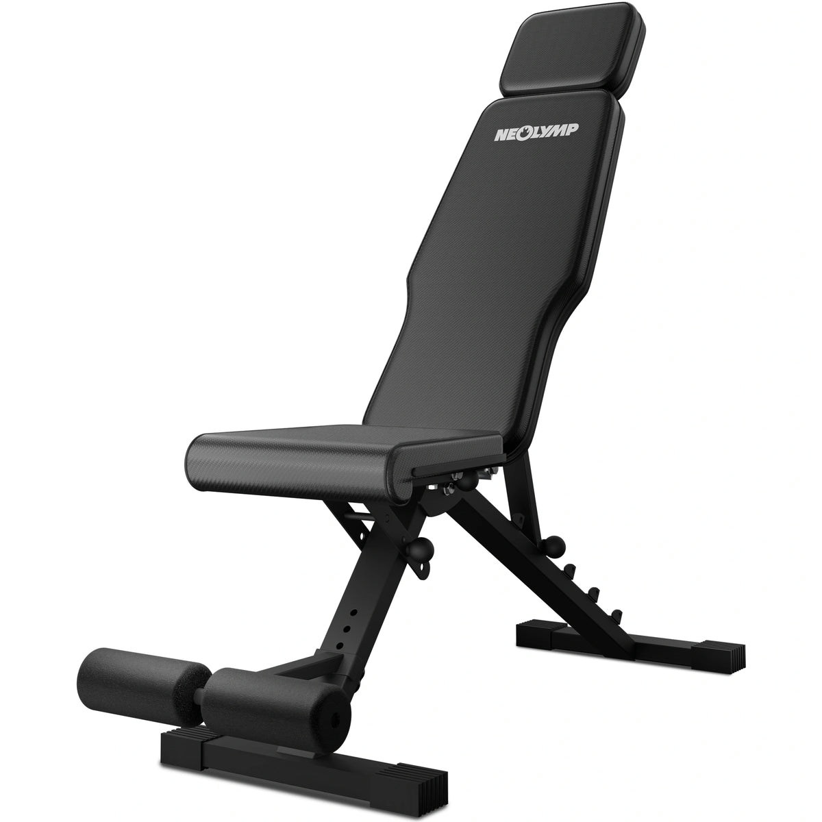 Hantelbank schwarz - rutschfest, mit Carbonfaser-Bezug - Hantelbank - Sportgerät von NEOLYMP | Fitnessequipment und Sportartikel