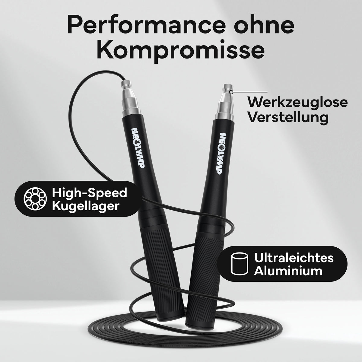 Springseil - Speed Jump Rope aus Aluminium - - Sportgerät von NEOLYMP | Fitnessequipment und Sportartikel