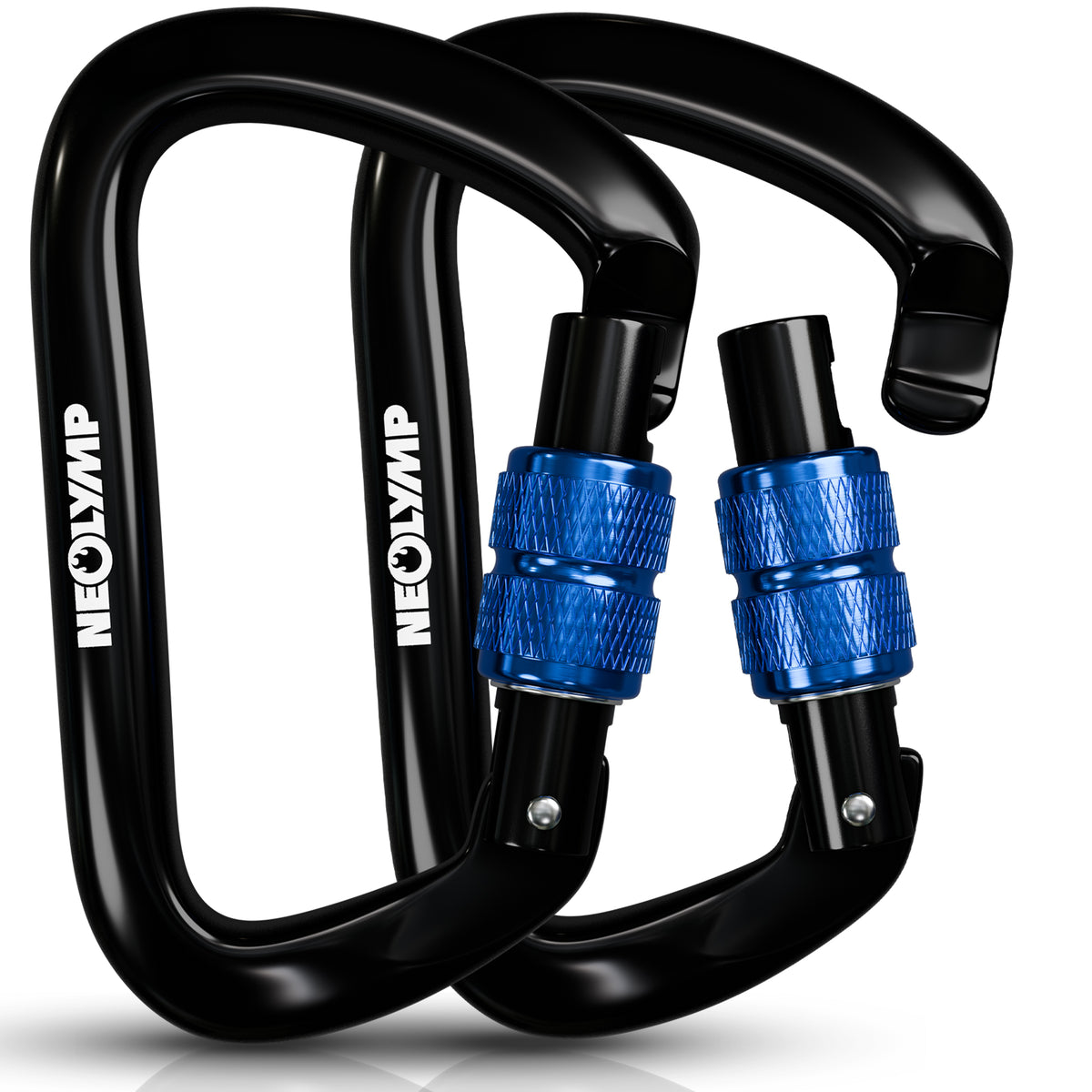 Ultraleichter Verschlusskarabiner mit Screw-Lock (Aluminium, mit Schnellverschluss) (Karabiner 2er-Set) - Karabiner 2er-Set - Zubehör von NEOLYMP | Fitnessequipment und Sportartikel
