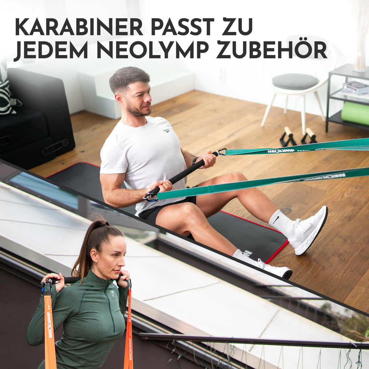 Ultraleichter Verschlusskarabiner mit Screw-Lock (Aluminium, mit Schnellverschluss) (Karabiner 2er-Set) - - Zubehör von NEOLYMP | Fitnessequipment und Sportartikel