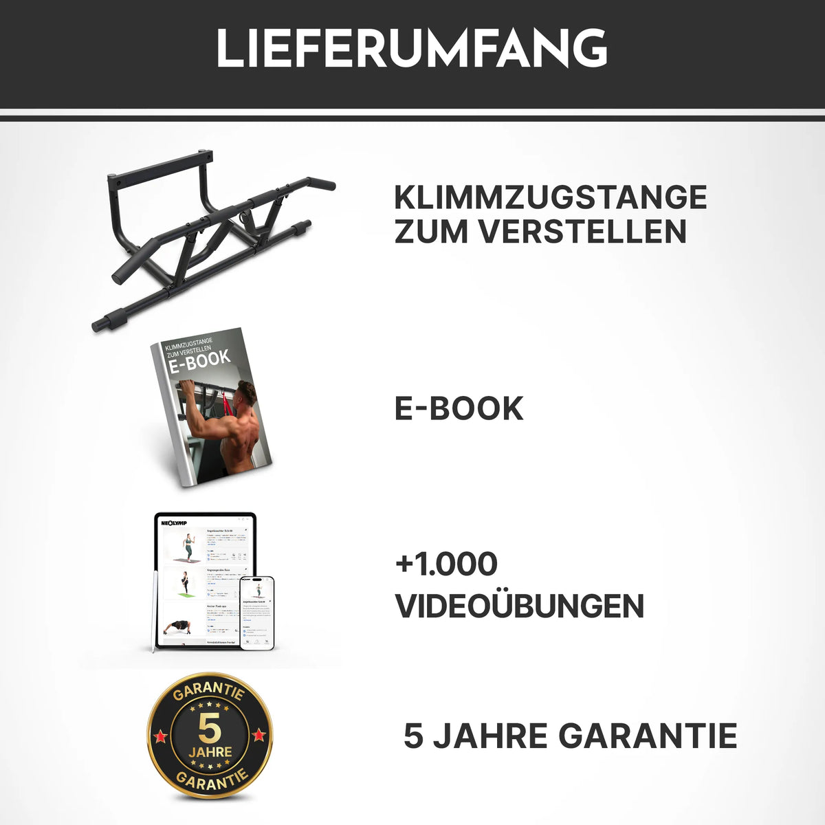 Premium Klimmzugstange 6-in-1 (B-Ware) - Klimmzugstange - Outlet von NEOLYMP | Fitnessequipment und Sportartikel