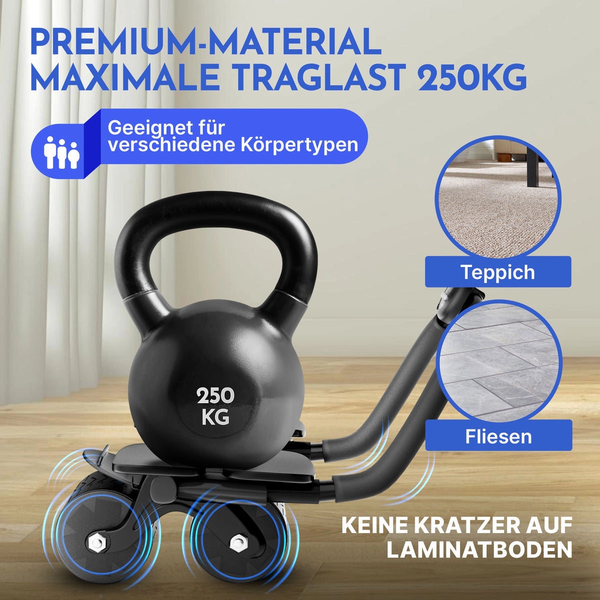 Bauchroller mit Ellbogenpolster - - Outlet von NEOLYMP | Fitnessequipment und Sportartikel