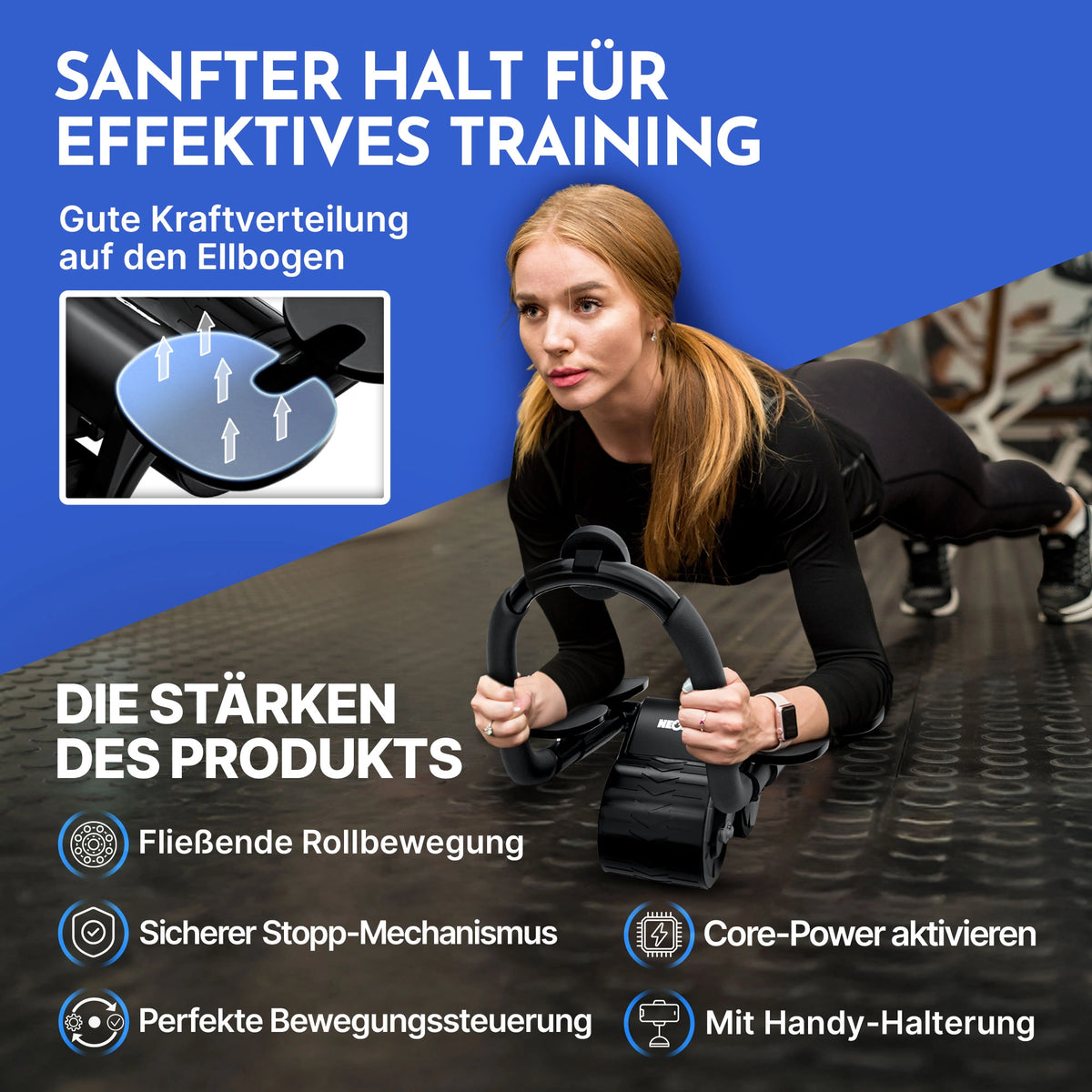 Bauchroller mit Ellbogenpolster - - Outlet von NEOLYMP | Fitnessequipment und Sportartikel