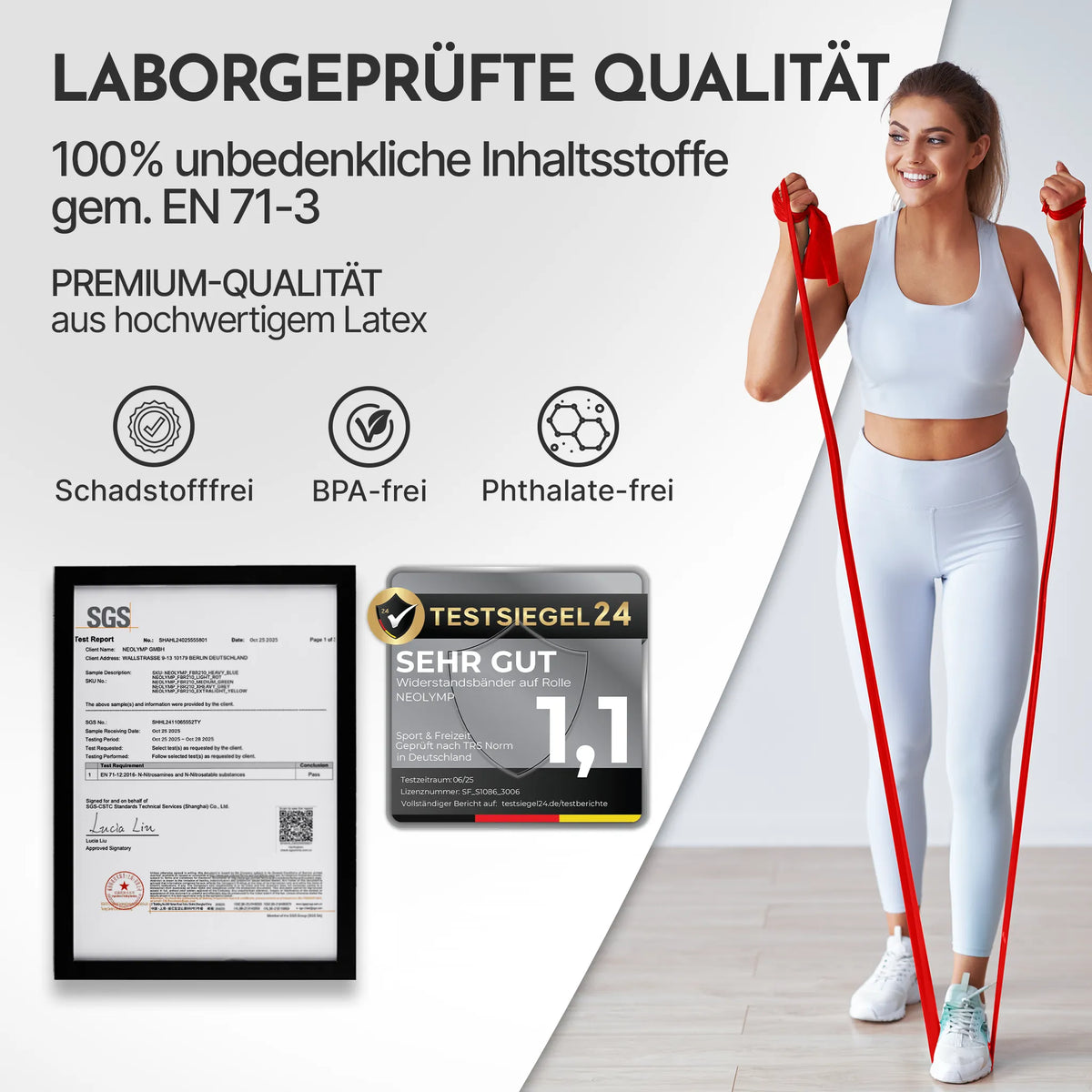 Elastische Widerstandsbänder TPE auf Rolle – Leicht (Rot) / 46 Meter (B‑Ware) - - Outlet von NEOLYMP | Fitnessequipment und Sportartikel