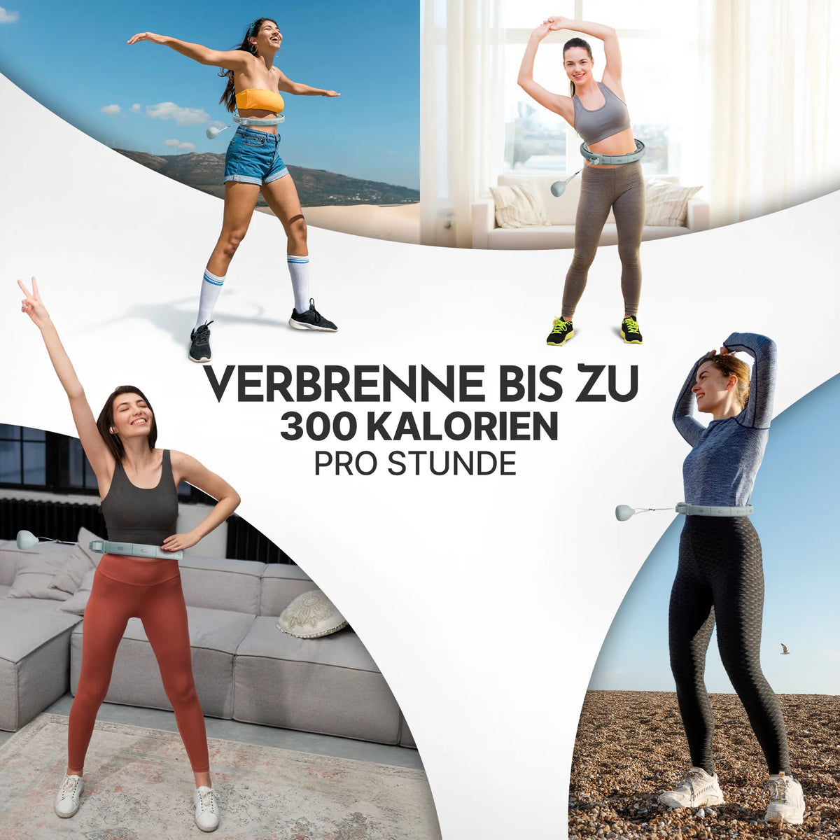 Smarter Hula-Reifen - verstellbar, inkl. Kalorienzähler - Sky Blue - Sportgerät von NEOLYMP | Fitnessequipment und Sportartikel