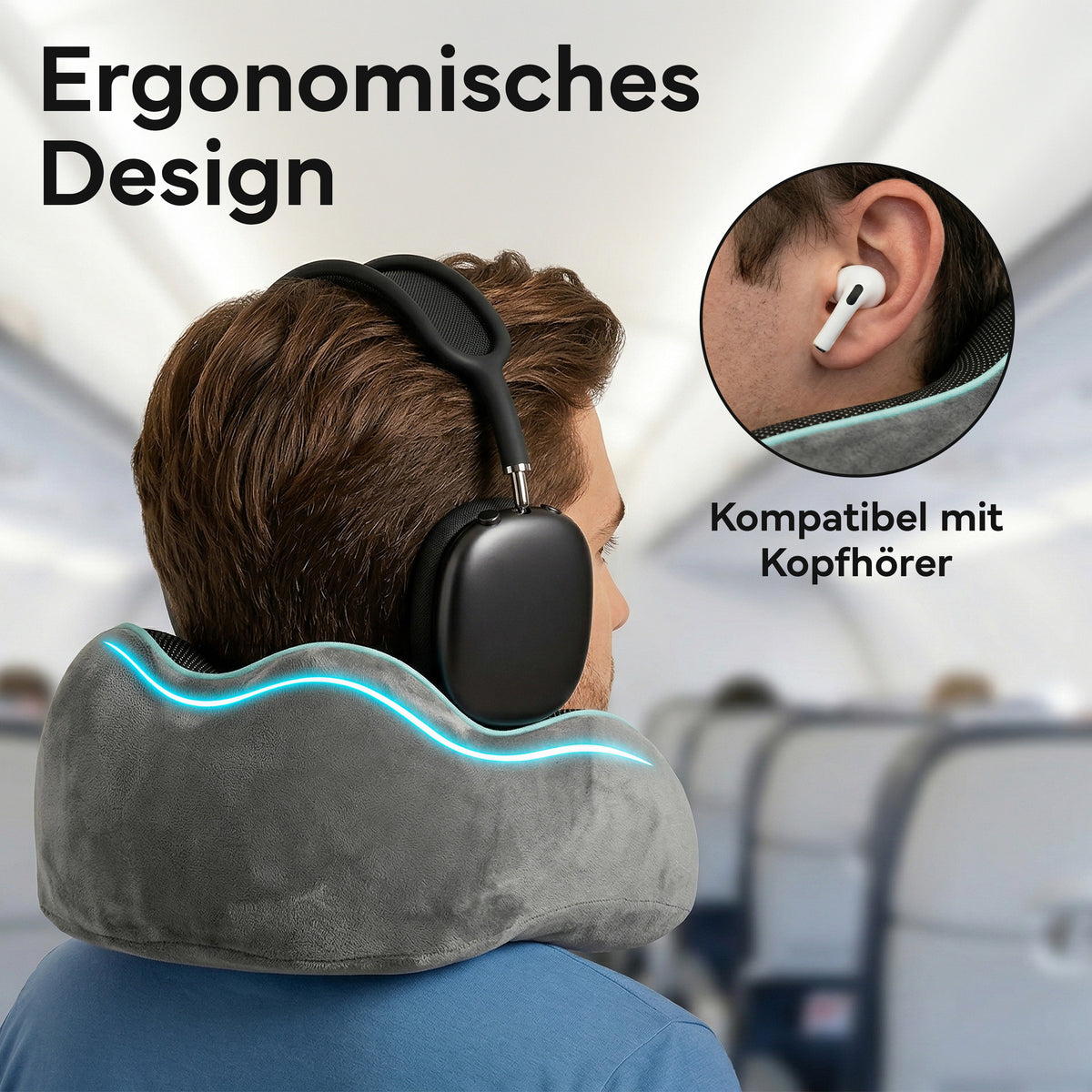 Reise-Nackenkissen - mit 360°-Kopfstütze und Memory Foam - - Recovery & Akupressur von NEOLYMP | Fitnessequipment und Sportartikel