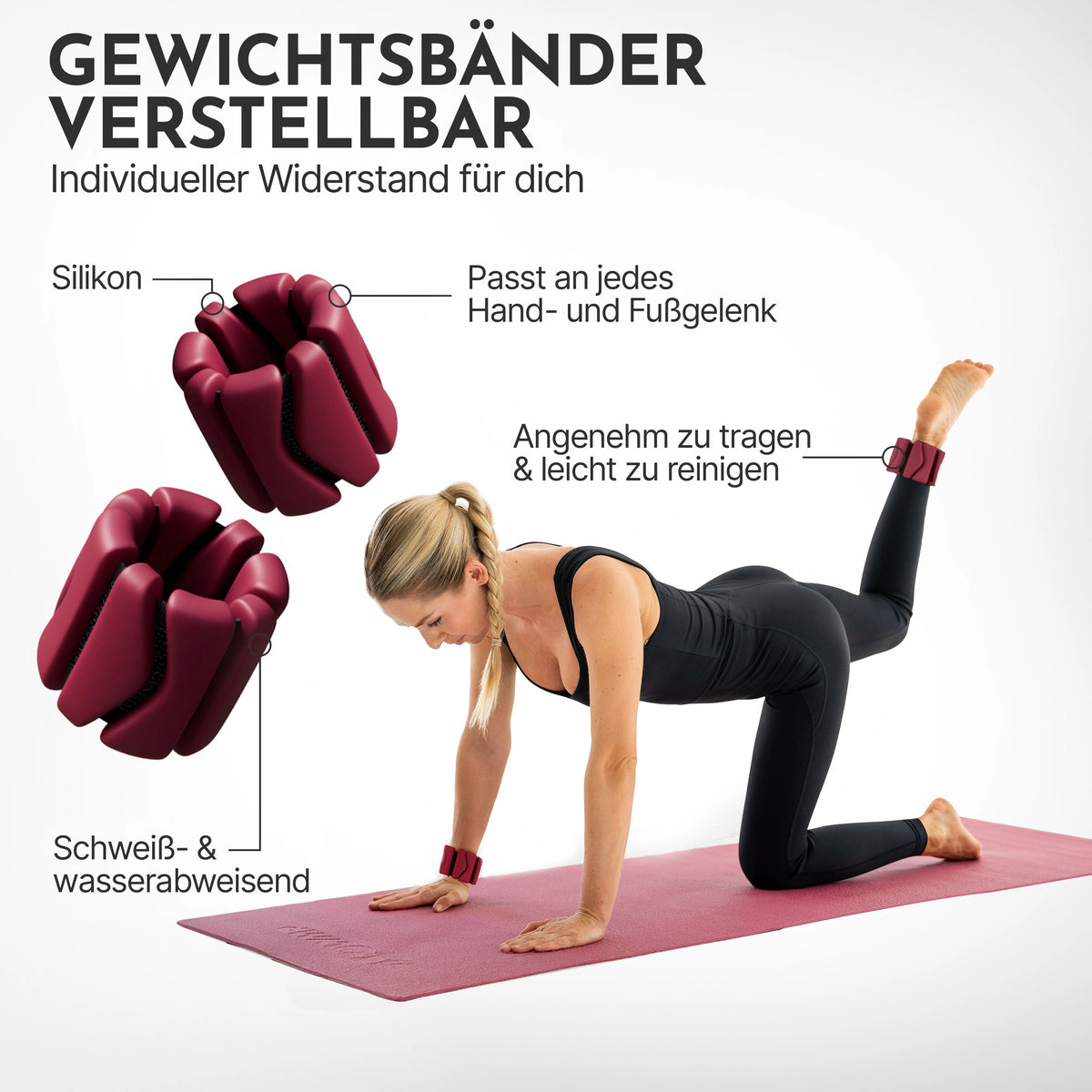 Pilates Komplett-Set Premium - mit Geschenkbox - Berry PLUS Set: mit Pilatesmatte - Sportgerät von NEOLYMP | Fitnessequipment und Sportartikel
