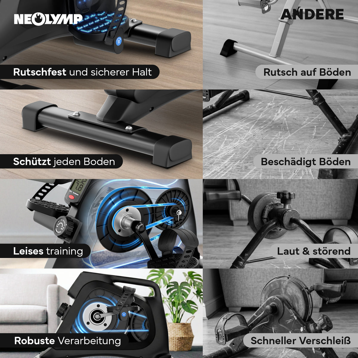 Pedaltrainer - ergonomischer Heimtrainer mit Zubehör - - Sportgerät von NEOLYMP | Fitnessequipment und Sportartikel